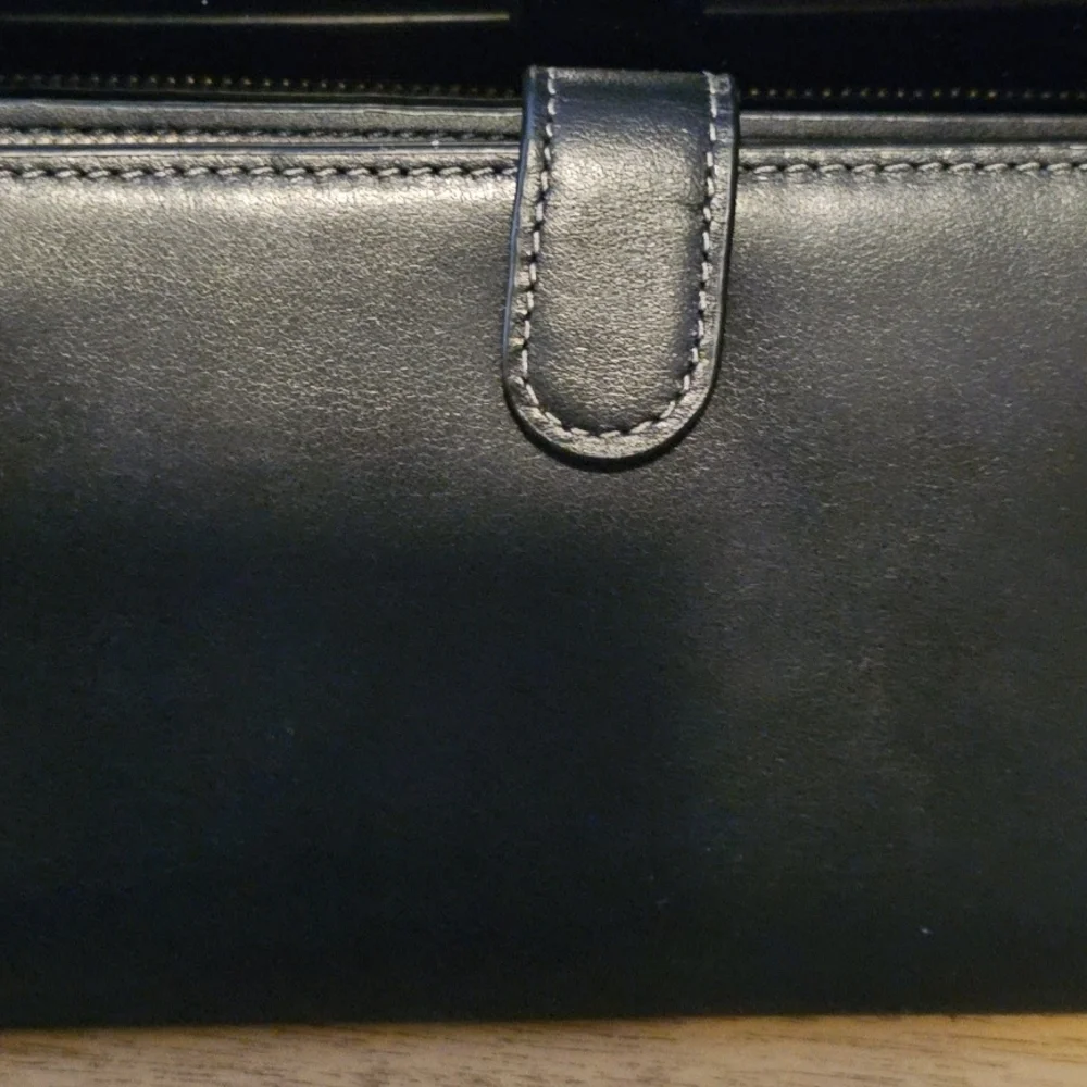 Coach Black Leather Wallet with Gold Accent - Picture 2 of 3